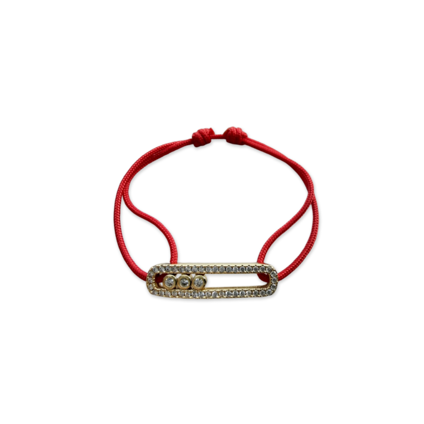 MESSIKA MESSIKA CARE(S) RED CORD PAVÉ BRACELET YELLOW GOLD